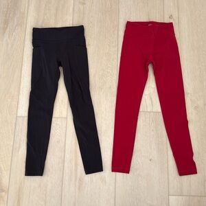 ATHLETA GIRL LEGGINGS (2)- black, and red